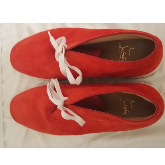 Christian Louboutin Red Suede Nono Flat Sneaker - Picture 8 of 8